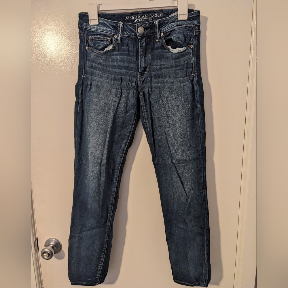 American Eagle Super Stretch dark Blue Denim Jeans Jeggings 6.